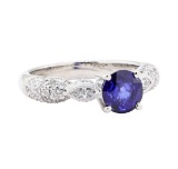 1.95 ctw Sapphire And Diamond Ring - 18KT White Gold