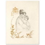 Lei Jeigiong and her Baby in the Garden of Yun-Ta by Hibel (1917-2014)