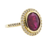 5.30 ctw Ruby and Diamond Ring - 14KT Yellow Gold