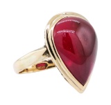 4.00 ctw Synthetic Ruby Ring - 10KT Yellow Gold