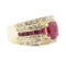 2.50 ctw Ruby and Diamond Ring - 14KT Yellow Gold