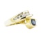 1.85 ctw Blue Sapphire And Diamond Ring - 14KT Yellow Gold