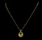 5.65 ctw Citrine Quartz and Diamond Pendant With Chain - 14KT Yellow Gold