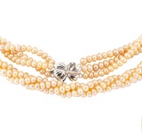 Freshwater Pearl Three-Strand Necklace - 18KT White Gold