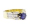 3.08 ctw Sapphire And Diamond Ring - 18KT Yellow Gold