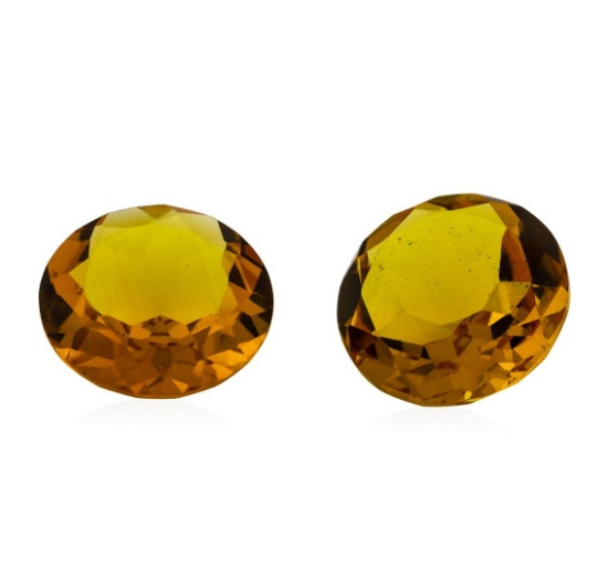 12.09 ctw.Natural Round Cut Citrine Quartz Parcel of Two