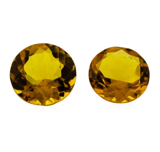 9.65 ctw.Natural Round Cut Citrine Quartz Parcel of Two