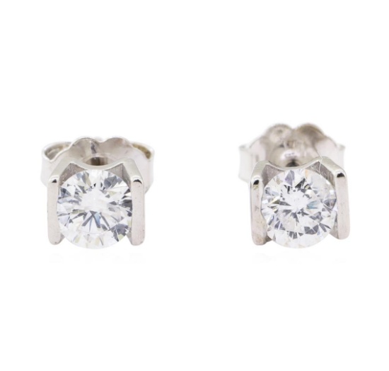 0.72 ctw Diamond Earrings - 14KT White Gold