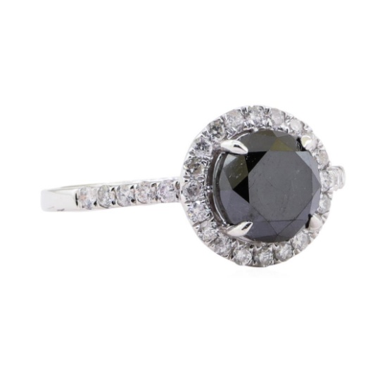 2.54 ctw Black Diamond Ring - 14KT White Gold