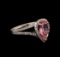 1.45 ctw Pink Tourmaline and Diamond Ring - 14KT White Gold