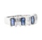 2.00 ctw Sapphire And Diamond Channel Station Ring - 14KT White Gold