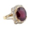 13.90 ctw Ruby and Diamond Ring - 14KT Yellow Gold