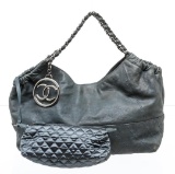 Chanel Blue Leather Coco Cabas Shoulder Bag