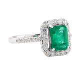1.90 ctw Emerald and Diamond Ring - Platinum