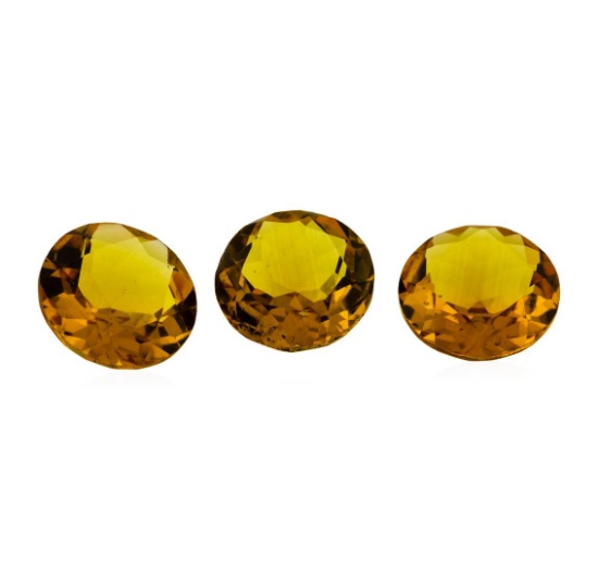 10.98 ctw.Natural Round Cut Citrine Quartz Parcel of Two