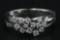 0.30 ctw Diamond Cluster Ring - 14KT White Gold