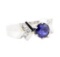 2.09 ctw Sapphire And Diamond Ring - 14KT White Gold