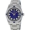 Rolex Womens Midsize 31mm Blue Vignette String Diamond & Sapphire Datejust Wrist