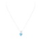 3.10 ctw Blue Topaz and Diamond Heart Shaped Pendant with Chain - 14KT White Gol