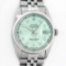 Rolex Mens Stainless Steel Ice Blue Diamond Datejust Wristwatch With Rolex Box