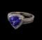 2.88 ctw Tanzanite and Diamond Ring - 14KT White Gold