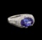 14KT White Gold 2.84 ctw Tanzanite and Diamond Ring