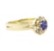 0.88 ctw Blue Sapphire and Diamond Ring Set - 14KT Yellow Gold
