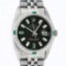 Rolex Mens Stainless Steel Black Baguette Diamond 36MM Datejust Wristwatch With