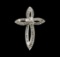 0.60 ctw Diamond Cross Pendant - 10KT White Gold