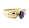1.42 ctw Blue Sapphire and Diamond Ring - 14KT Yellow Gold
