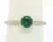 Platinum Etched Petite QUALITY .51 ctw Emerald Solitaire Ring Engagement