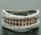 NEW Ladies 14k Gold 1.00 ctw Round White & Brown Diamond Wide Crossover Band Rin