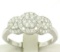 14k Solid White Gold VS F 1.25Ctw 3 Round Cluster Diamond Ring Band