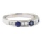 0.90 ctw Diamond and Sapphire Ring - 14KT White Gold