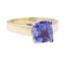 3.58 ctw Blue Sapphire Ring - 14KT Yellow Gold
