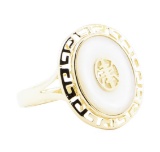 Inlaid Mother of Pearl Ring - 14KT Yellow Gold