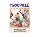 Vintage Trouville Limited Edition Lithograph Advertising Travel Poster
