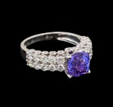 18KT White Gold 2.30 ctw Tanzanite and Diamond Ring