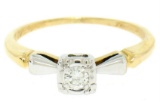 14k Yellow & White Gold 0.14 ctw VS F Diamond Solitaire Engagement Ring