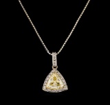 1.24 ctw Diamond Pendant With Chain - 18KT White Gold