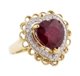 11.31 ctw Ruby and Diamond Ring - 14KT Yellow Gold