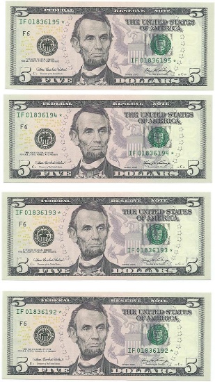 (10) Consecutive 2006 $5 FRN Star Notes CHCU