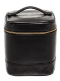 Chanel Black Quilted Lambskin Leather Vanity Case