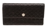 Chanel Black Quilted Leather Trifold Long Wallet