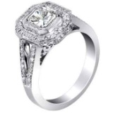 18k White Gold 1.32CTW Diamond Ring, (VS1-VS2/G-H)