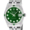Rolex Women Midsize 31mm Green Diamond Lugs & Emeralds Datejust Wristwatch