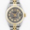 Rolex Ladies 2 Tone 14K Slate Grey Diamond 26MM Datejust Wristwatch