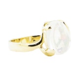 6.88 ctw Opal and Diamond Ring - 14KT Yellow Gold