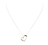 0.06 ctw Diamond Heart Shaped Pendant with Chain - 14KT Rose Gold