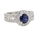 1.89 ctw Sapphire and Diamond Ring - Platinum